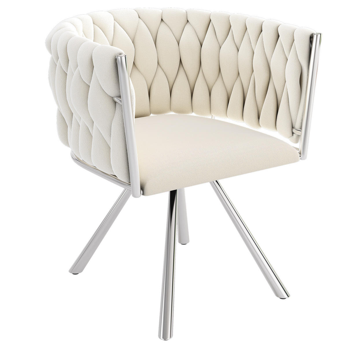 ESSZIMMERSTUHL 6er-Set Beige mit 360°-Drehfunktion - Beige, Textil (59/72/54cm) - MIVRAY
