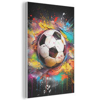 AKUSTIKBILD Fußball - Farbe - Farben - Schwarz - Weiß Wanddeko 60x90 cm - Weiß, Kunststoff (60/90/0.9cm) - MuchoWow