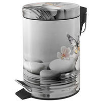 KOSMETIKEIMER Vanesa - Dunkelgrau/Gelb, Kunststoff/Metall (17/25/25cm) - Sanilo