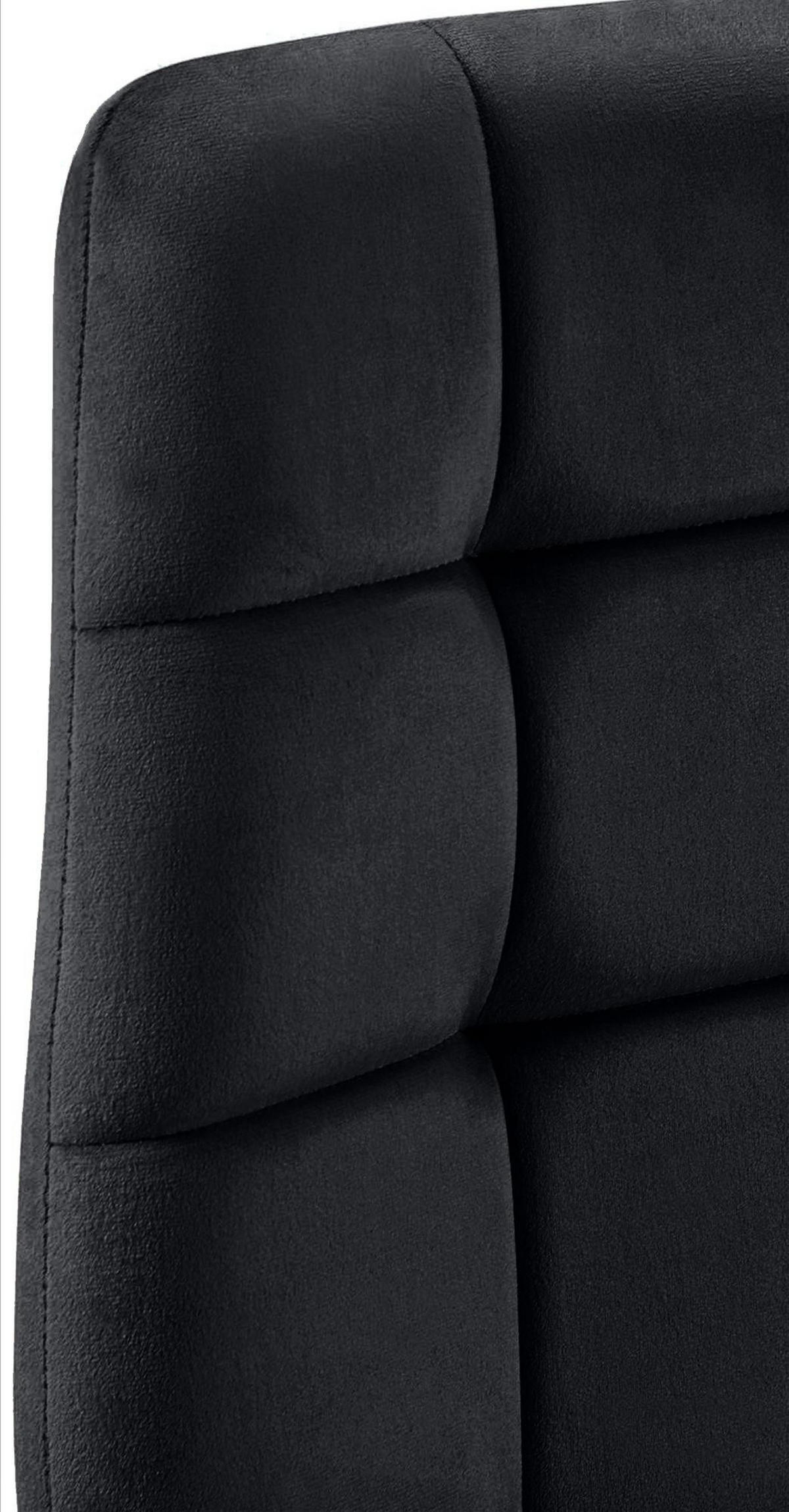 STUHL Samt Schwarz - Schwarz, Textil/Metall (45/84/55cm) - CLP