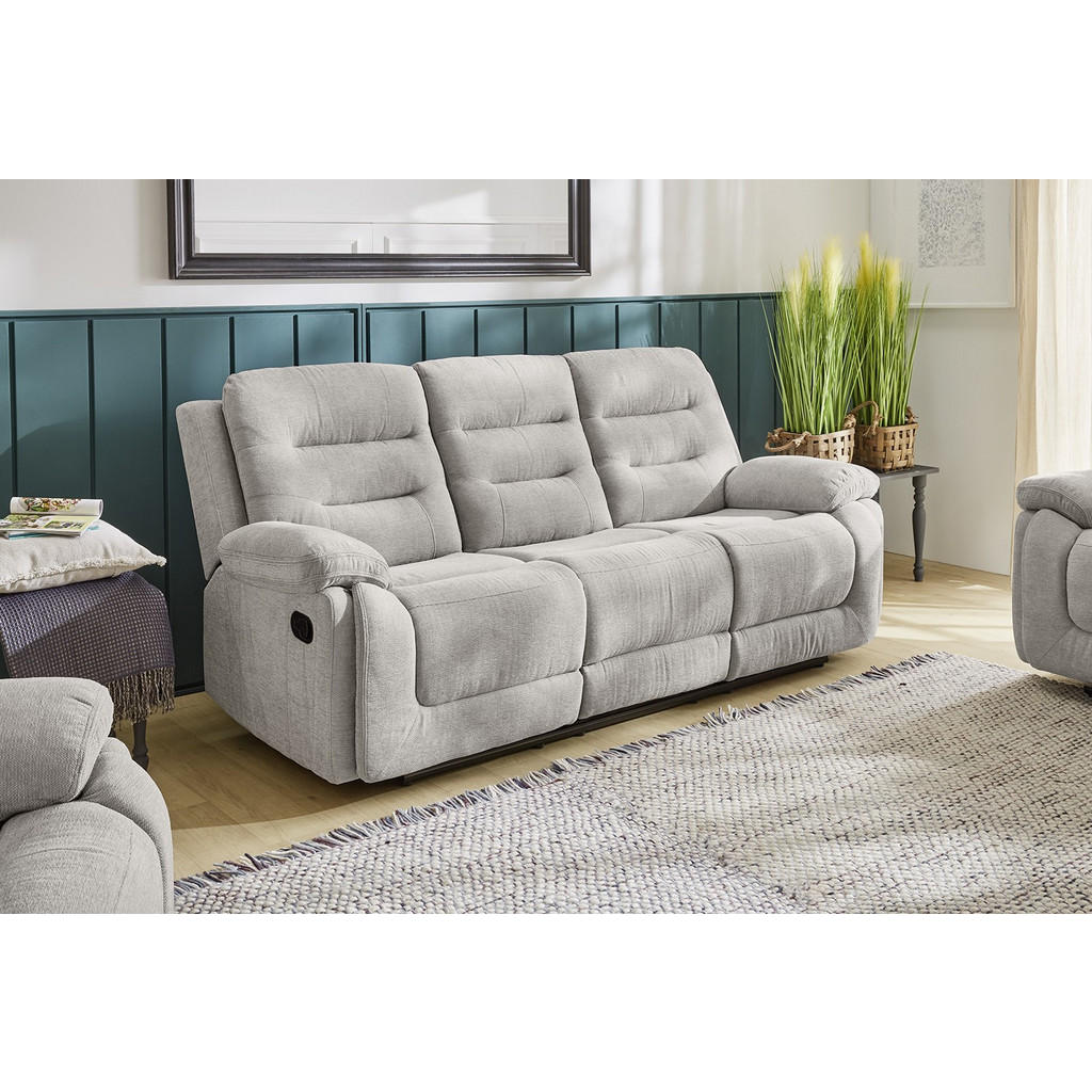 Thumbnail - luma-home 3-Sitzer-Relaxsofa, Grau, Textil, Füllung: Polyurethan (Pur), einzeln stellbar,Rechteckig, 220x103x98 cm, Wohn...
