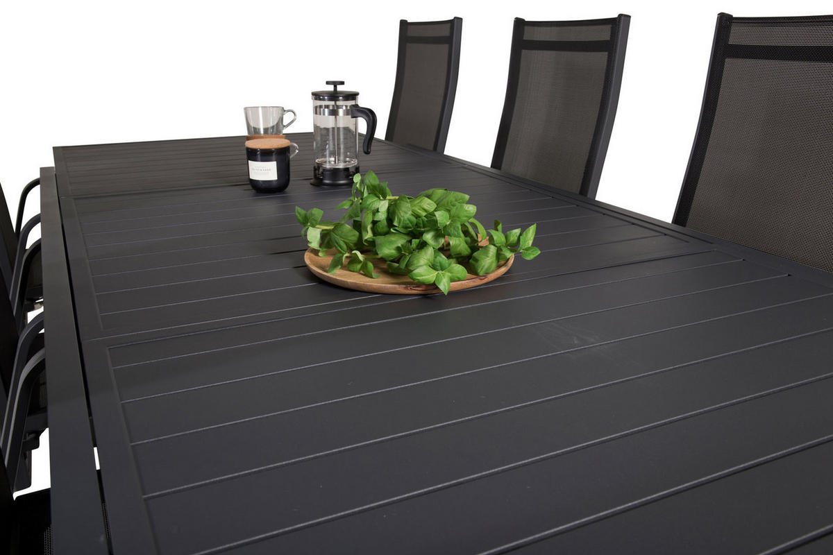 GARTENTISCHGRUPPE Schwarz - Schwarz, Holzwerkstoff - ebuy24