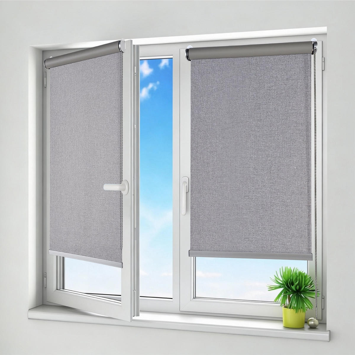 VERDUNKELUNGSROLLO Moon Plus Easyfix Grau 80x250 - Grau, Kunststoff (80/250/1cm) - STORESDECO