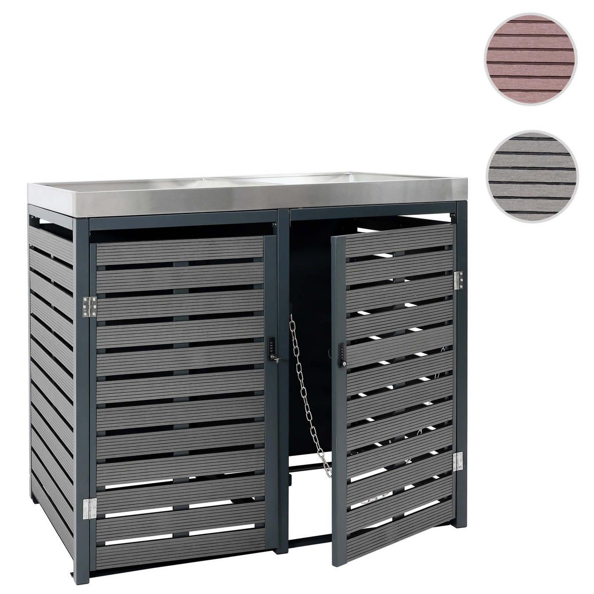 2ER-/4ER-MÜLLTONNENVERKLEIDUNG Anthrazit - Anthrazit, Metall (146/124/102cm) - MCW