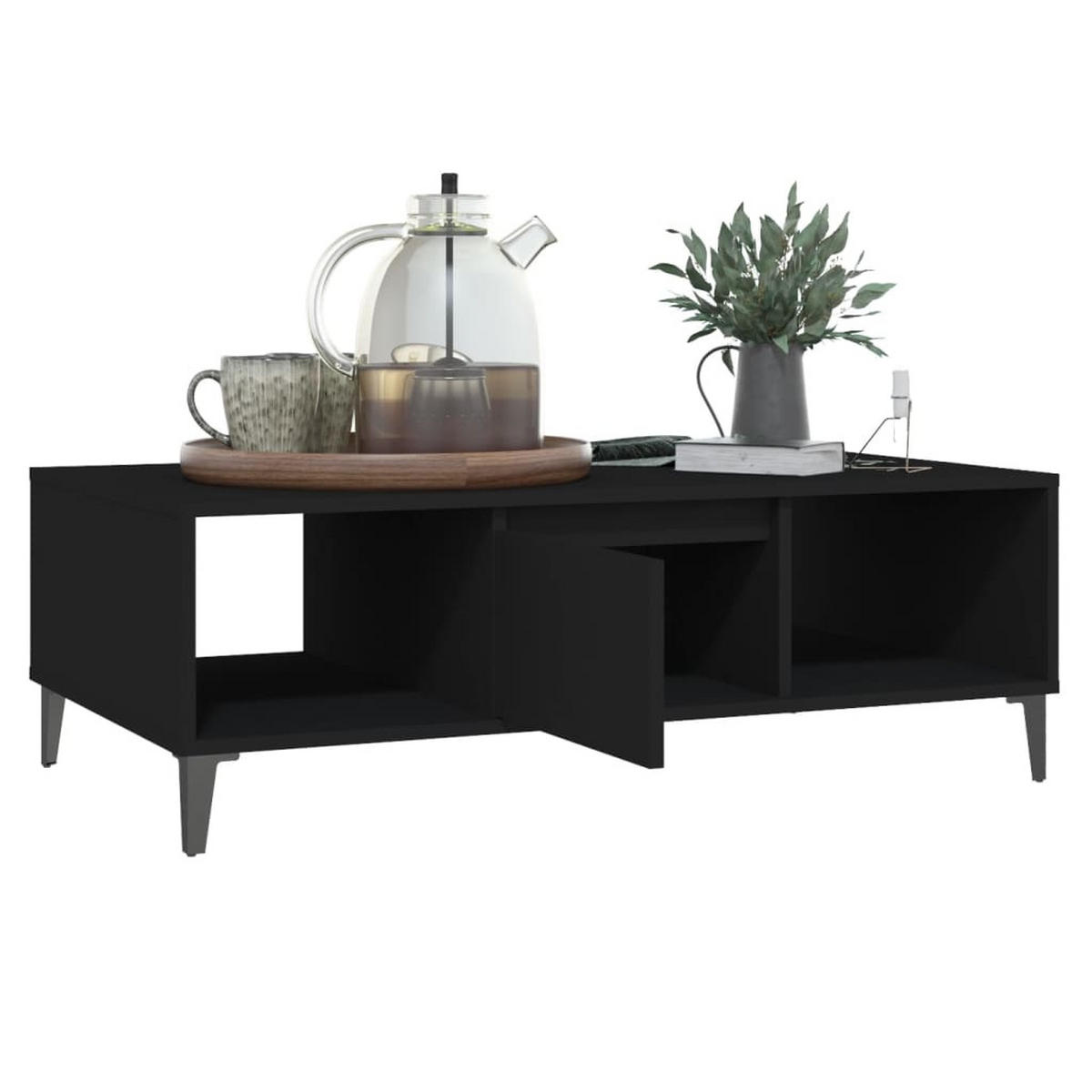 COUCHTISCH Schwarz 103,5x60x35 cm Holzwerkstoff - Schwarz, Holzwerkstoff (103.5/60/35cm) - furnicato