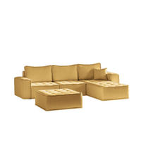 ECKSOFA Sande In Raven - Gelb, Holzwerkstoff/Textil (292/192cm) - Fun Möbel
