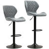 BARHOCKER 2er-Set, Gepolstert Barstuhl mit Lehne, Chenille-Optik, Fußstütze - Dunkelgrau, Kunststoff (48/112/51.5cm) - HOMCOM