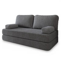 POHOVKA z pěny NIKSI s funkcí spaní Buklé látka Šedá - šedá, textil (170/86/80cm) - MASSENO