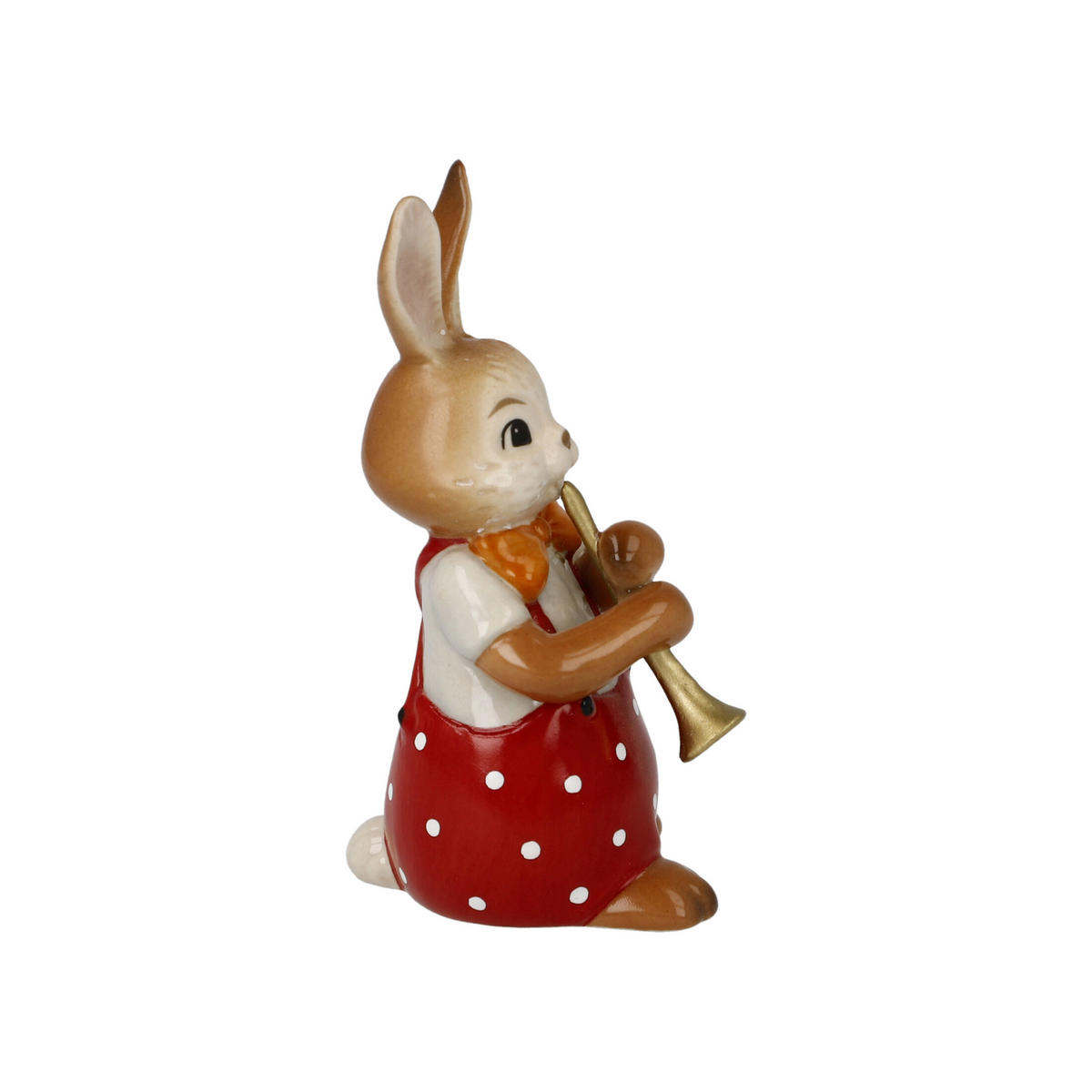 DEKOTIER Hase - Süßer Flötenspieler, Steingut, Bunt, 8 cm - Multicolor, Keramik (4/8/4cm) - Goebel