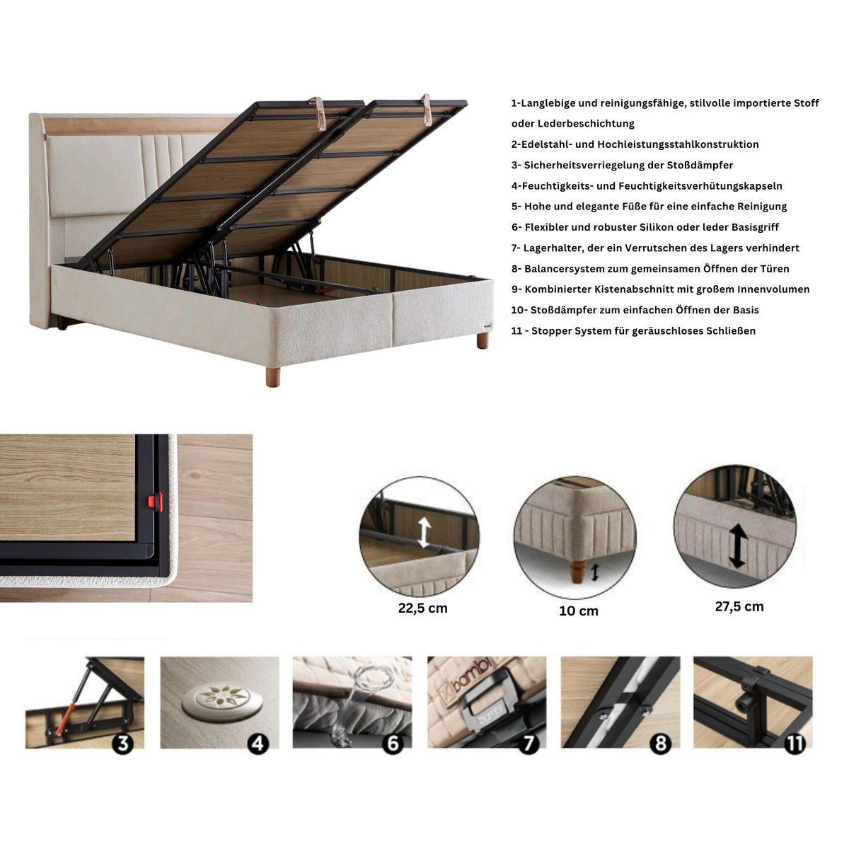 BOXBETT Capadocia Set 160x200 - Beige, Holz (160/200cm) - Gowoll