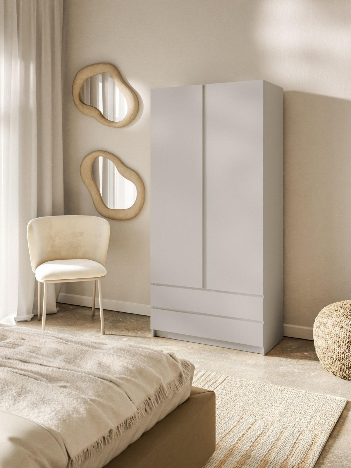 KLEIDERSCHRANK Bemmi Kaschmirgrau 100 cm - Taupe, Holzwerkstoff (100/210/50cm) - Selsey