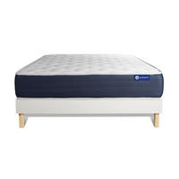 BETT Actimemo sleep Memory-Schaum 130 x 220 cm h1 - Kit Bettgestell Weiß - Beige/Weiß, Karton/Holz (130/220cm) - ACTISOM