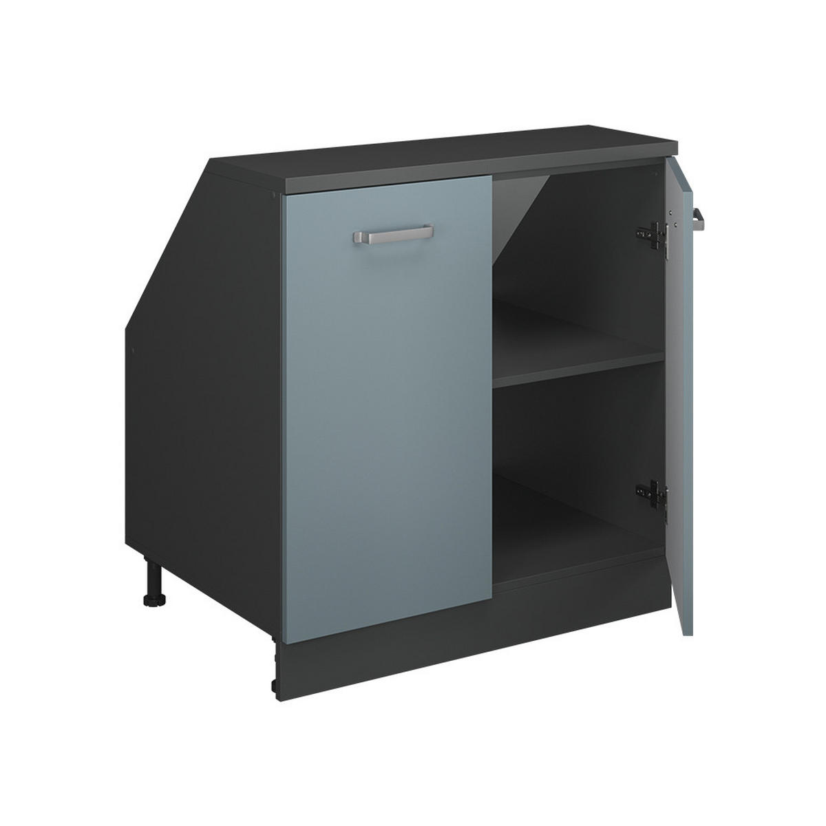 ORMARIĆ ZA KOSI KROV S VRATA Rion Plavo-Siva 80 x 81.6 cm s 2 vrata, korpus ormara dubine 60 cm - plavo-siva/antracit, drvni materijal (80/83.8/60cm) - Vicco