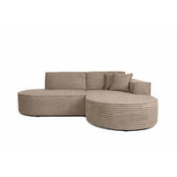 ECKSOFA L-Form, Cordstoff Velo, Beige, Rechts, Modena Studio - Beige, Holz (236/165cm) - Kaiser Möbel