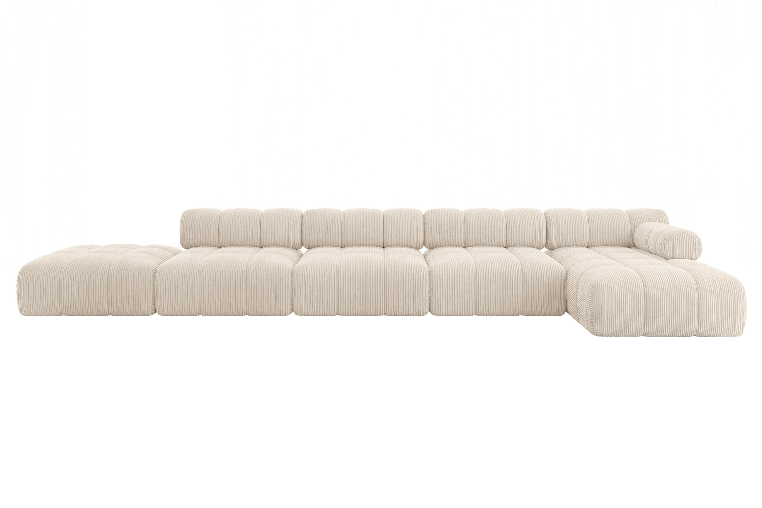 ECKSOFA modulares Sofa Lizur-L3 - 475x160x70 cm Beige Cord - Beige, Holzwerkstoff/Textil (475/160cm) - ALTDECOR