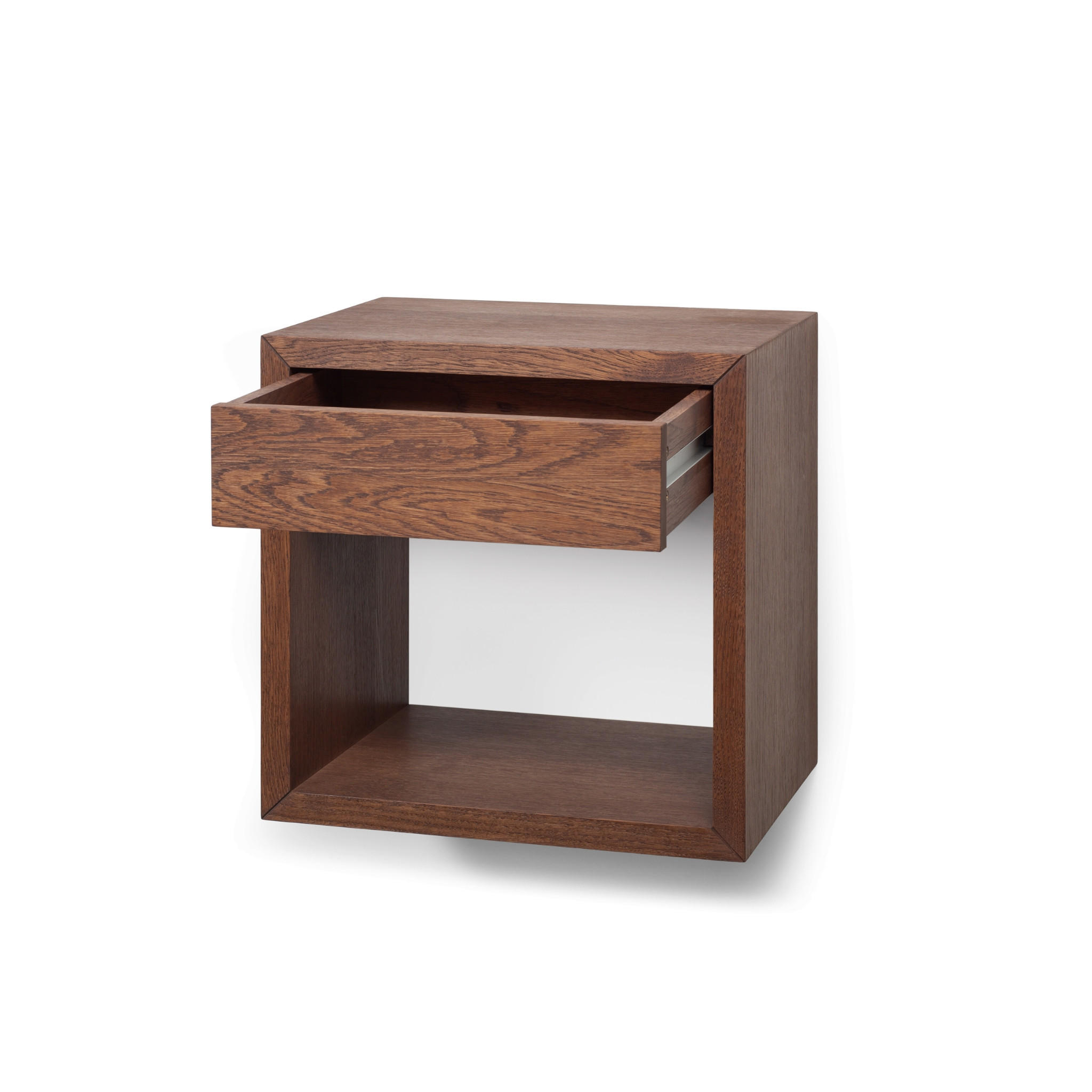 NACHTTISCH Hugo 39 aus Eichenholz und Walnuss-Oberfläche - Braun, Holz (39/39/30cm) - WOODEK