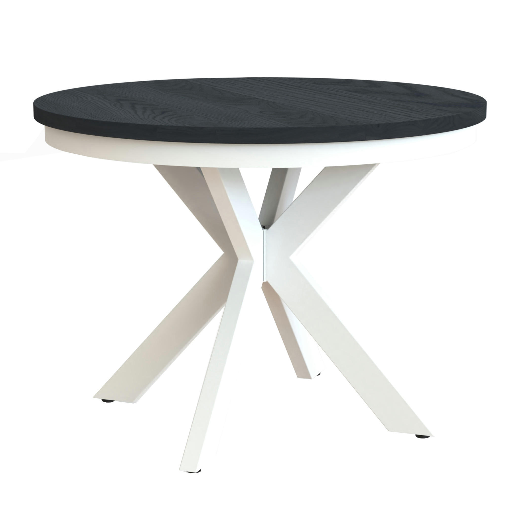 Meblini Esstisch Schwarz, Weiß 100x77x100 cm