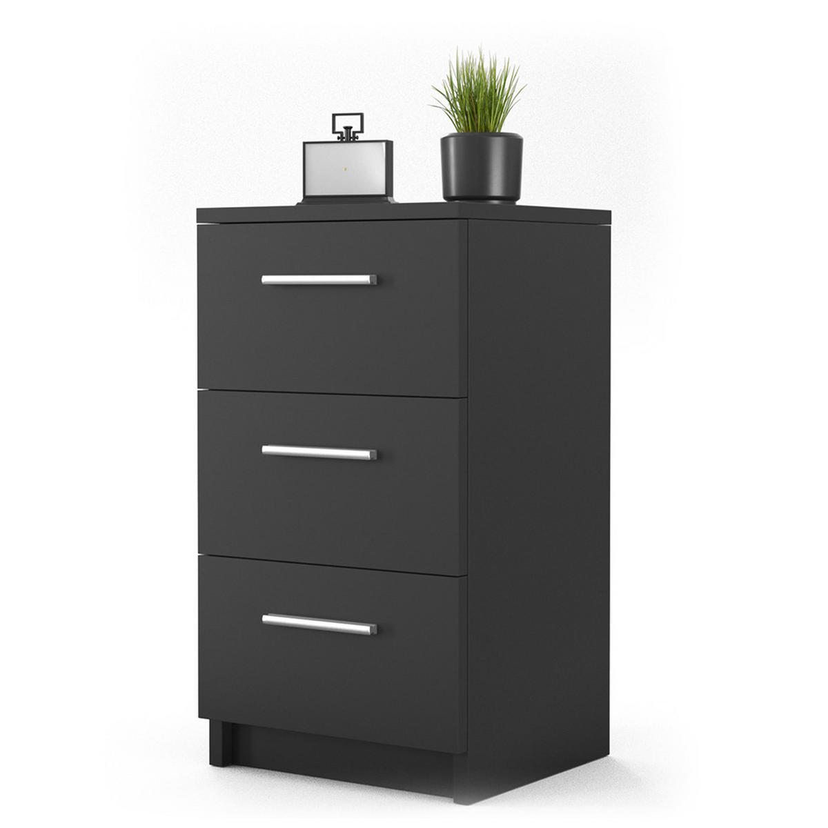 NACHTTISCH Schwarz 38 x 66 cm - Schwarz, Holzwerkstoff (38/66/35cm) - Vicco
