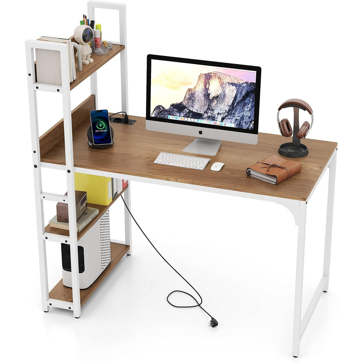 DATORBORD Natur - Naturfärgad, Träbaserade material (65/120/130cm) - COSTWAY