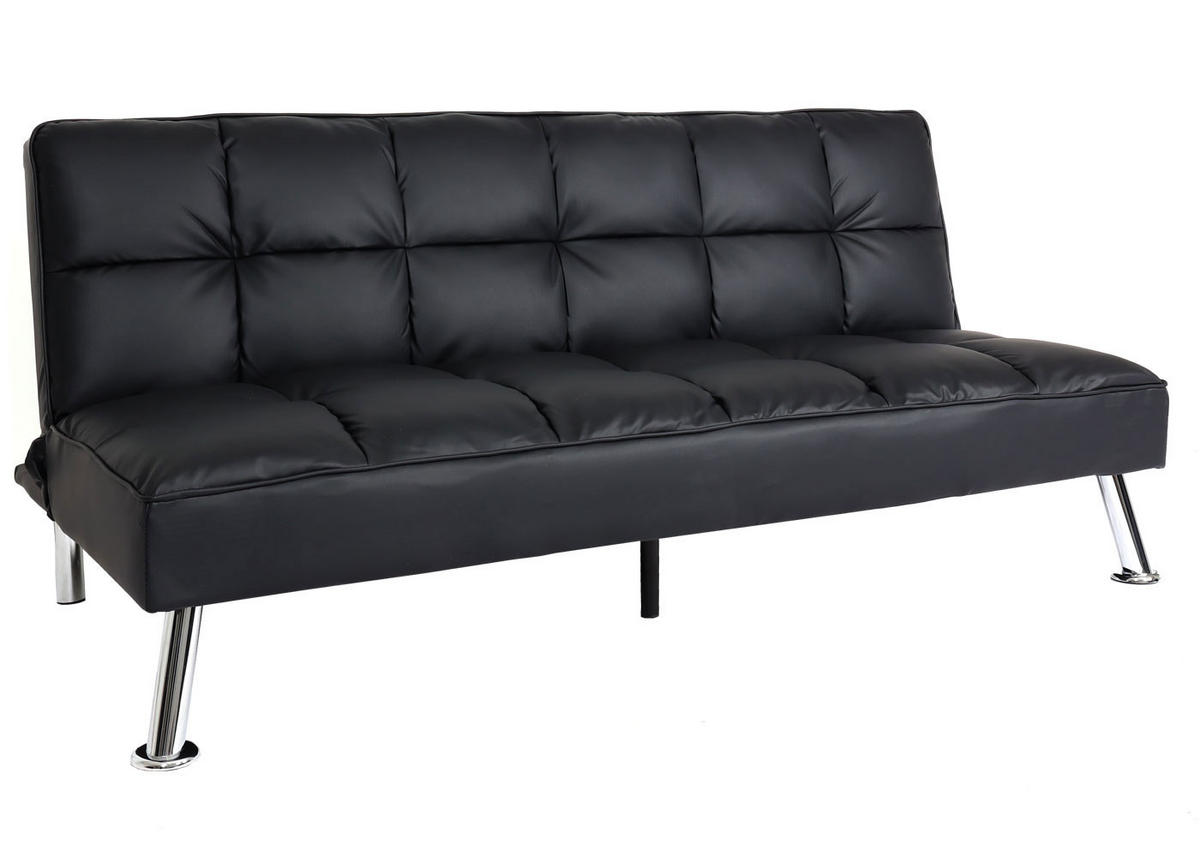 SOFA Schwarz - Schwarz, Textil (181/82/107cm) - MCW