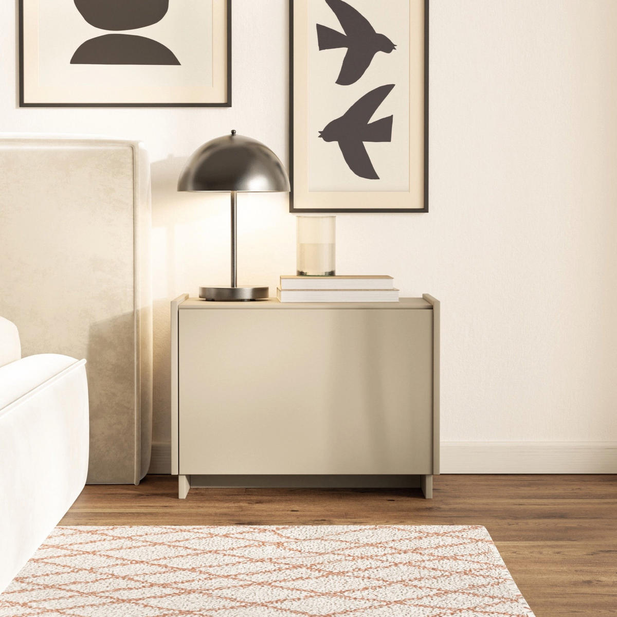 NACHTTISCH Magro Kaschmir 62 cm - Taupe/Kaschmir, Holzwerkstoff (62.3/46.2/39cm) - Selsey