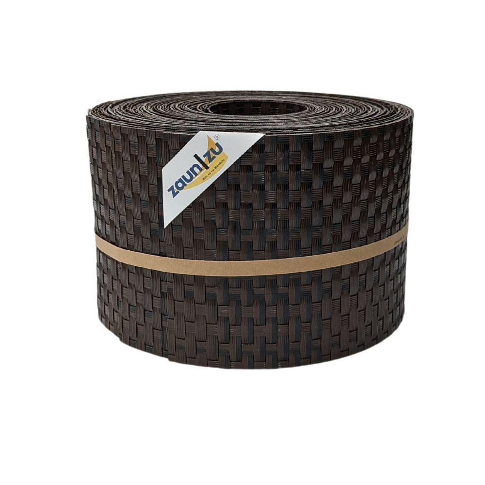 SICHTSCHUTZSTREIFEN Rattan für Doppelstabmatten UV-beständig Schwarzbraun 10x 2,55m - Schwarz, Kunststoff (2550/19cm) - ZAUN|ZU