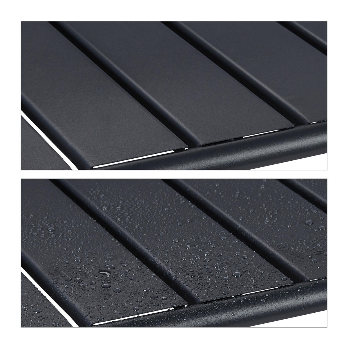 GARTENTISCH - Anthrazit, Metall (70.5/110/74.5cm) - Relaxdays