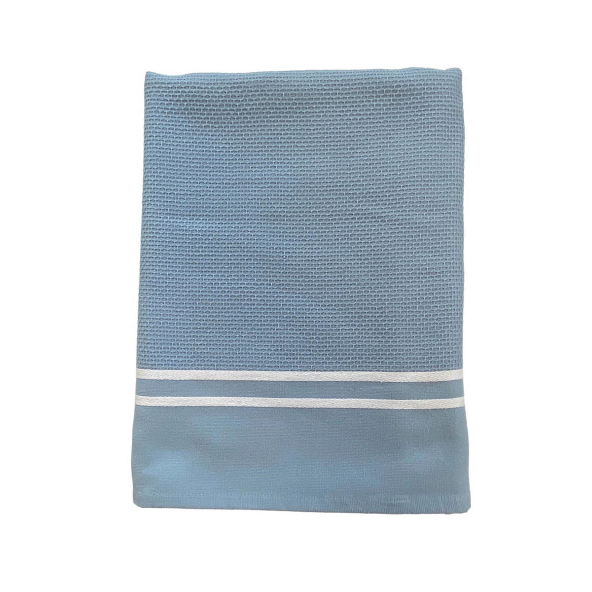 HAMAMTUCH mit Frotteefutter Waffle Grau Blau 90x170 355g/m² - Blau, Textil (90/170cm) - LE COMPTOIR DE LA PLAGE