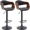 BARHOCKER 2er Set Lederlook walnuss/schwarz - Walnussfarben/Schwarz, Textil/Metall (50/86/48cm) - CLP