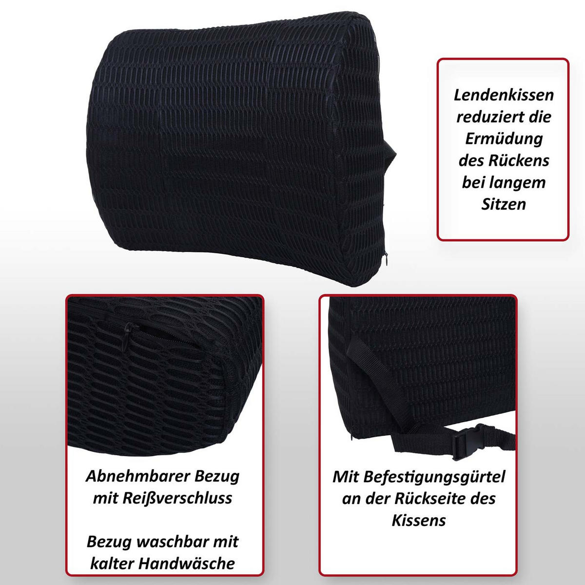 LENDENKISSEN Schwarz - Schwarz, Textil (12/34/29cm) - MCW