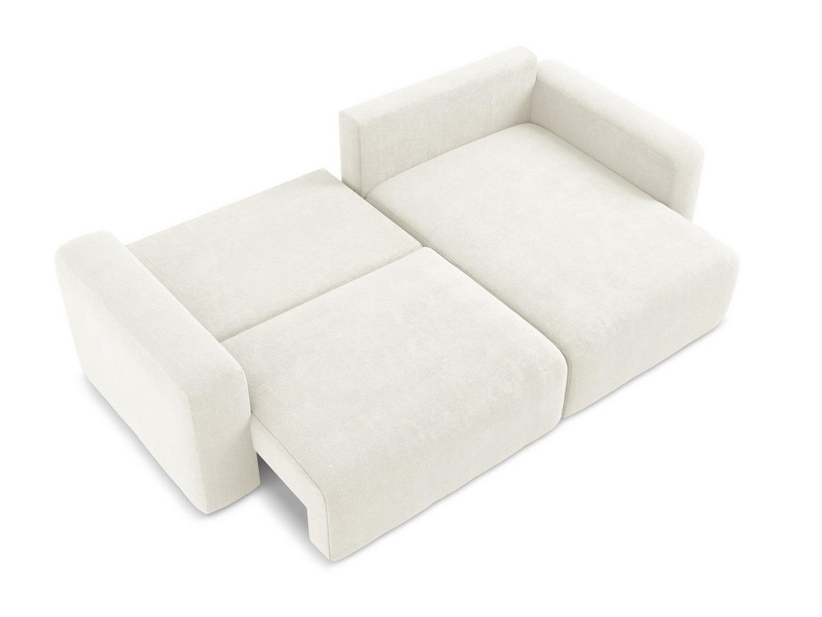 ECKSOFA mit Schlaffunktion rechts Chenille Stoff Weiß - Pink/Schwarz, Kunststoff/Textil (244/149cm) - Makamii