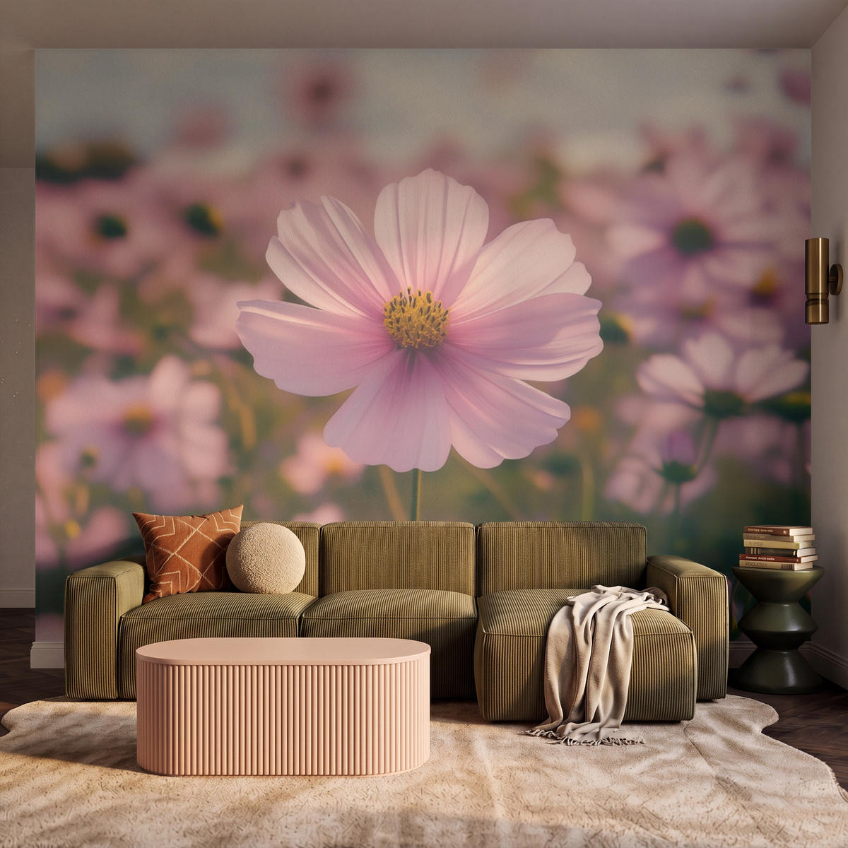 TAPETE - Blumen - Lila - Unscharf - 300x240 cm - Rosa, Papier (300/240cm) - OnlyWow