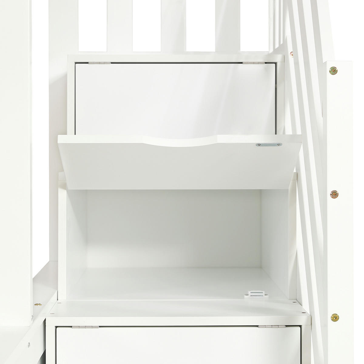 ETAGENBETT Kiefer MDF Sperrholz Weiß - Weiß, Holz - Raumix