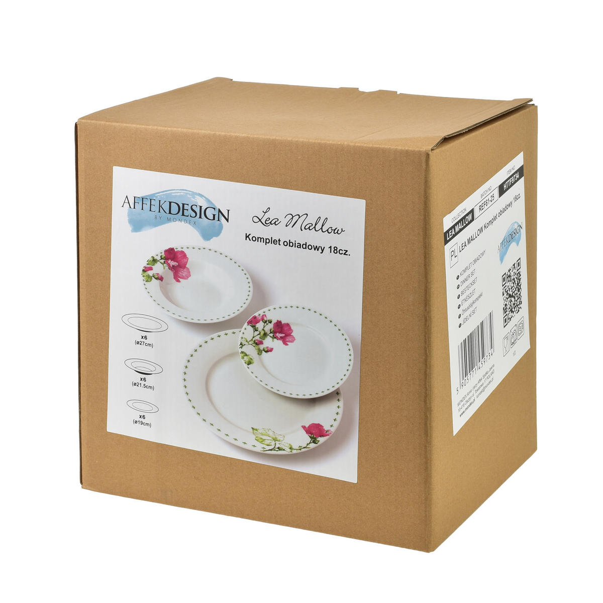 TELLERSET Lea Rosa 27/27/2.5 cm Porzellan - Rosa, Keramik (27/2.5/27cm) - Mondex