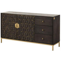 SIDEBOARD Mango 145x40x77 grau geölt DIAMOND #107 - Grau, Holzwerkstoff (145/77/40cm) - Massivmoebel24