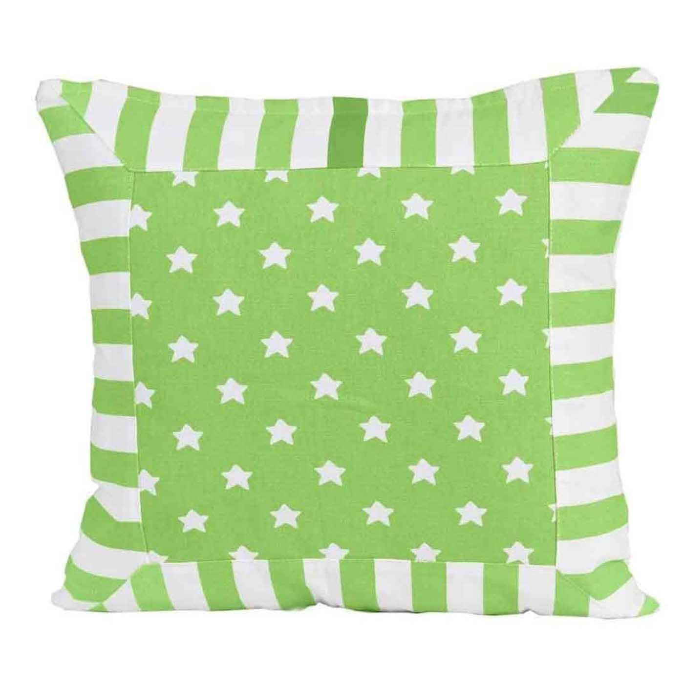 PATCHWORK-KISSENHÜLLE Sterne 45/45 cm - Grün, Textil (45/45cm) - Homescapes