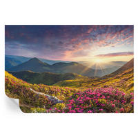 FOTOTAPETE 152x104 cm - Bergpanorama - Grün, Textil (152/104cm) - Wallfluent