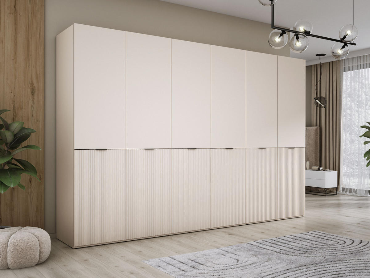 KLEIDERSCHRANK, Sandbeige, 300 x 200 x 51 cm - Sandfarben, Holzwerkstoff (300/200/51cm) - 3XE LIVING