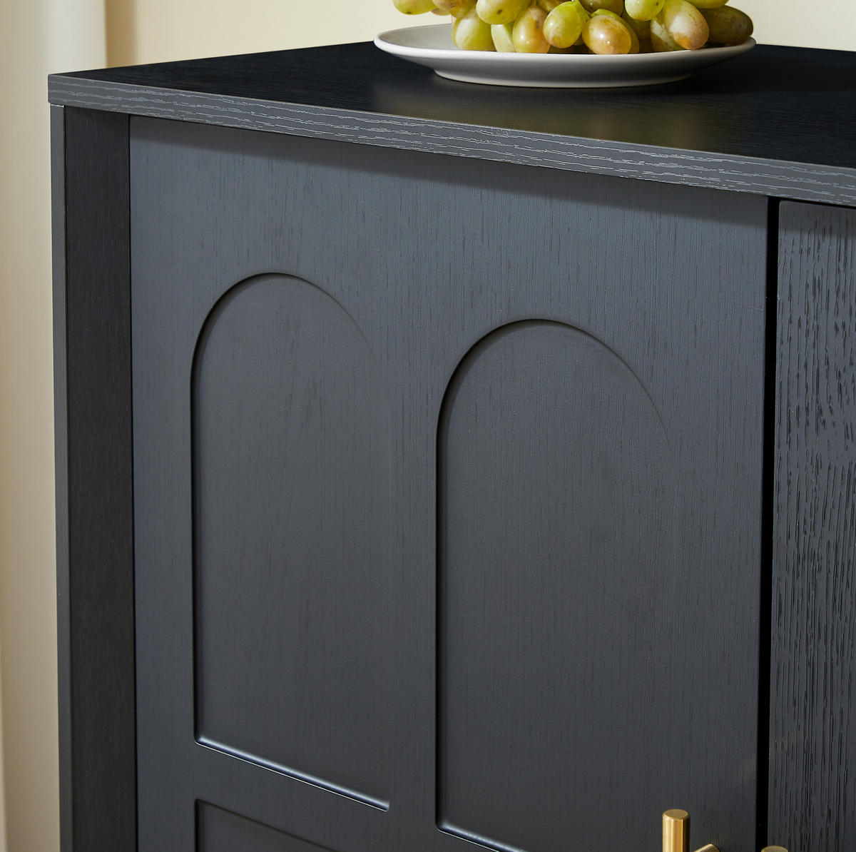 SIDEBOARD aus MDF 169x40x80 cm Schwarz mit verstellbaren Einlegeböden und Kippschutz - Schwarz, Holzwerkstoff (169/80/40cm) - Modfu
