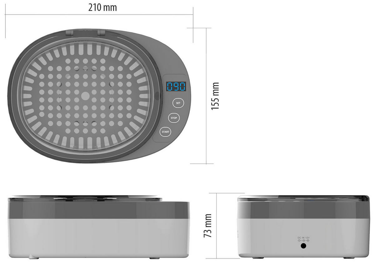 ULTRASCHALLREINIGUNGSGERÄT - 46000Hz mit 600ml Wassertank für Schmuck, Brillen und Zahnersatz - Weiß, Kunststoff (73.5/21/155cm) - Northpoint