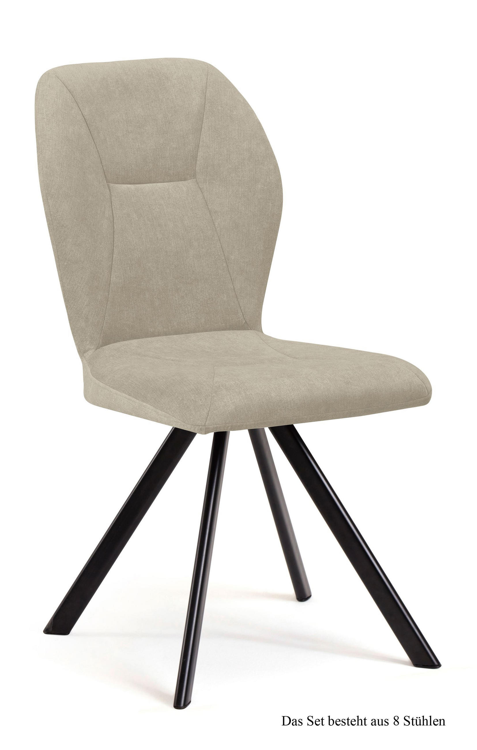 ESSZIMMERSTUHL drehbar (8er-Set) Diana 51x92x60 Schwarz/Natur - Schwarz/Naturfarben, Kunststoff (60/92/51cm) - 58aufmkessel