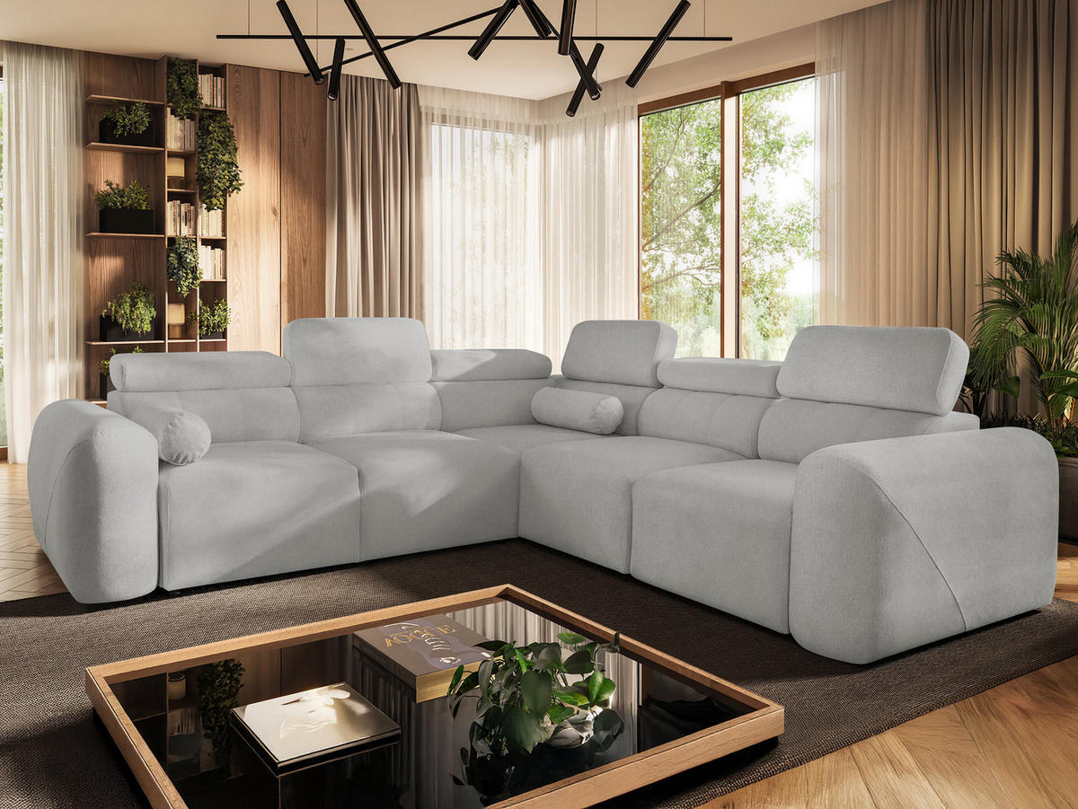 ECKSCHLAFSOFA Volare III, Seite: Rechts - Hellgrau, Holz/Textil (273/272cm) - MIRJAN24