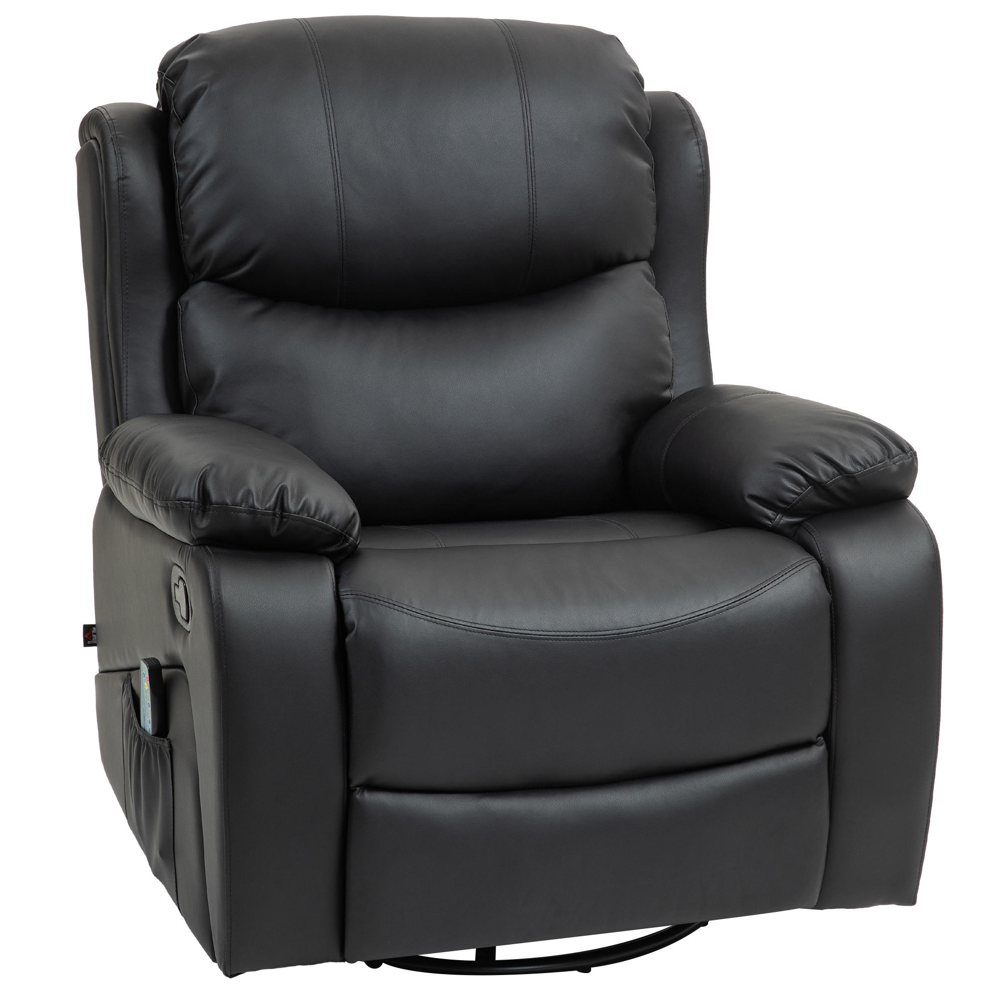 MASSAGESESSEL, Schwarz, Kunstleder - Schwarz, Kunststoff (92/104/97cm) - HOMCOM