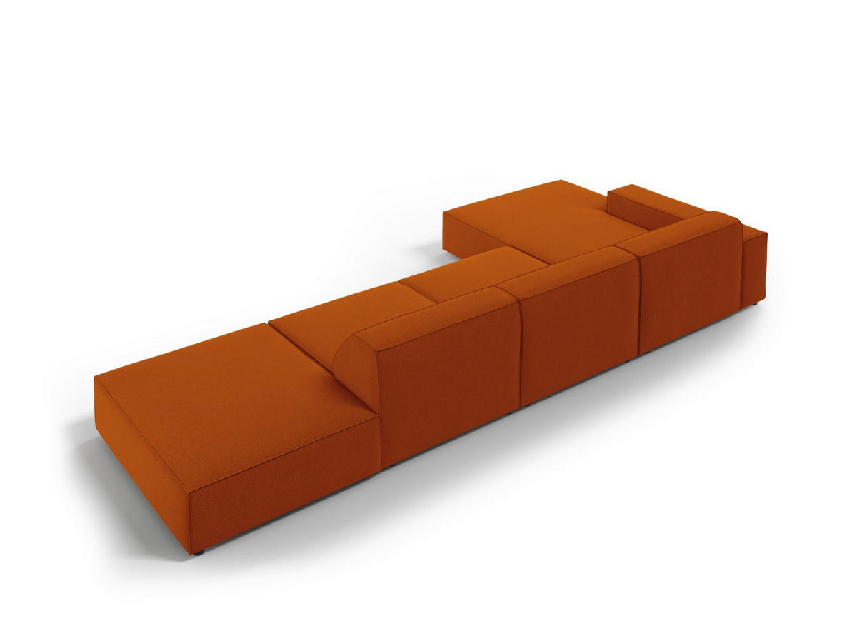 ECKSOFA links Jodie aus strukturiertem Stoff terrakotta 5 Sitzplätze - Terracotta, Textil (166/341cm) - Micadoni