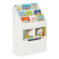KINDERREGAL DE-17287 3 Ebenen, 2 Nischen & große Schublade Weiß - Weiß, Metall (60/90/29.9cm) - ComfortXL