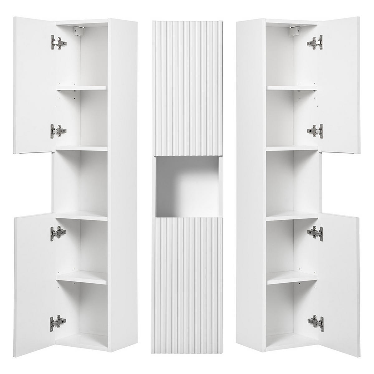 BADMÖBEL-SET 3-TLG. Newport-56 - Weiß, Holzwerkstoff (140/200/40cm) - Lomado