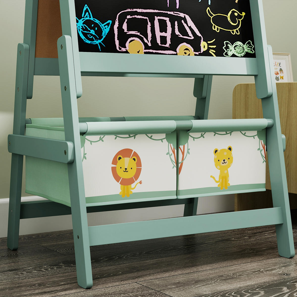 MALTAFEL DE-18200 3-in-1 mit Papierrolle Grün - Grün, Holzwerkstoff (46/94/54cm) - ComfortXL