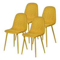 ESSZIMMERSTUHL 4er Set in Senfgelb mit Webstoffbezug - Gelb, Metall (40.5/85/41.5cm) - Meubles Cosy