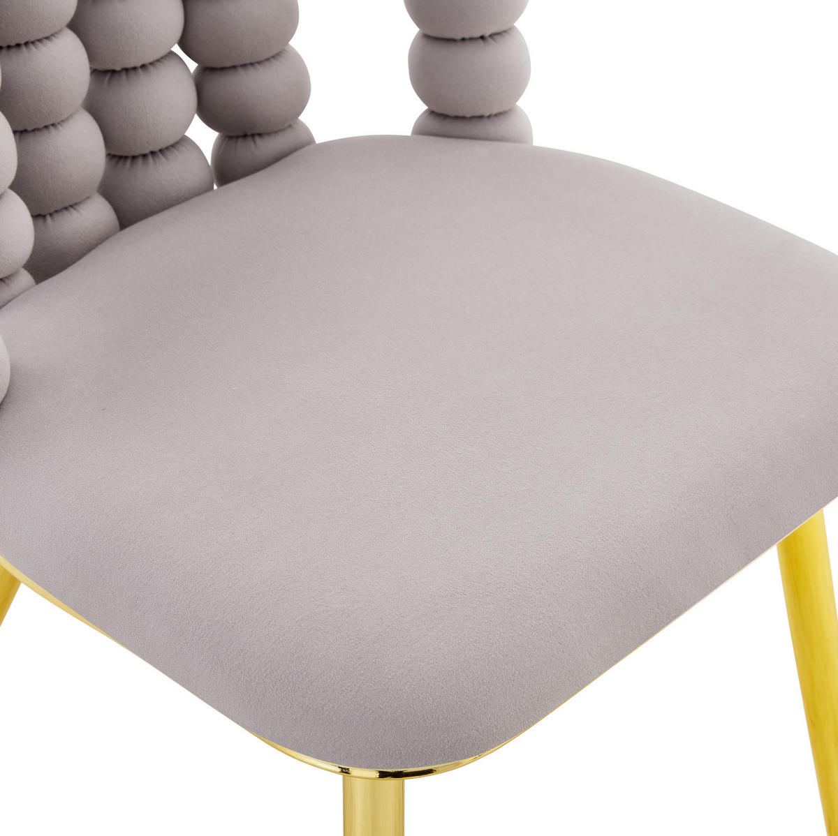 ESSZIMMERSTÜHLE 2er-Set Samt Light Gray mit Open-Back-Design - Hellgrau, Metall (50/86/48cm) - Meubliv