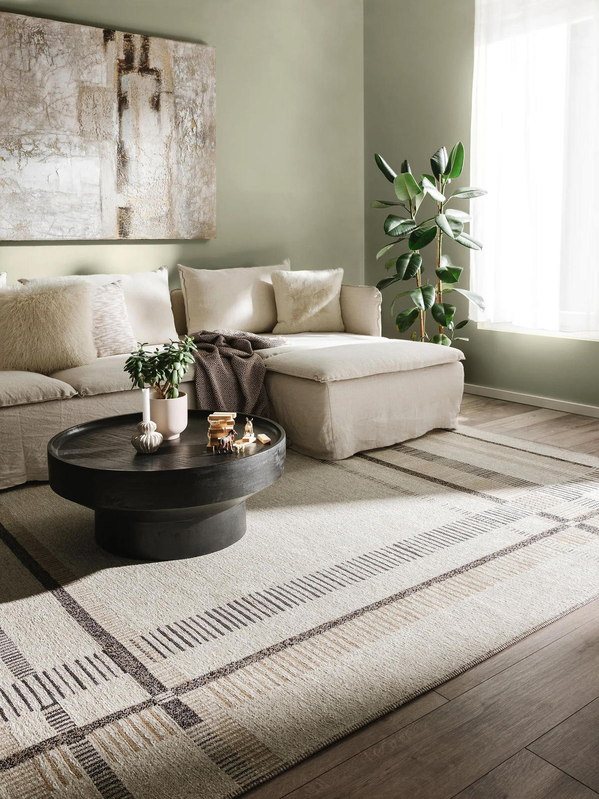 FLACHGEWEBETEPPICH Elena Beige/Braun 120x170 cm - Beige, Textil (120/170cm) - benuta Nest